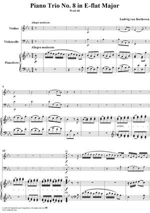 Piano Trio No. 8 in E-flat Major, WoO 38 - Piano Score