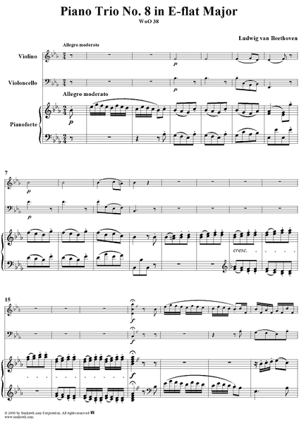 Piano Trio No. 8 in E-flat Major, WoO 38 - Piano Score