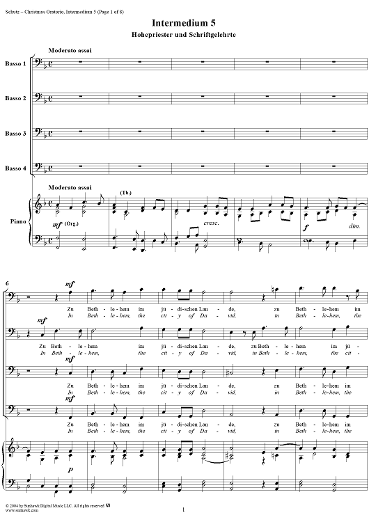Christmas Oratorio: Intermedium V - Chor der Hohenpriester "Zu Bethlehem"