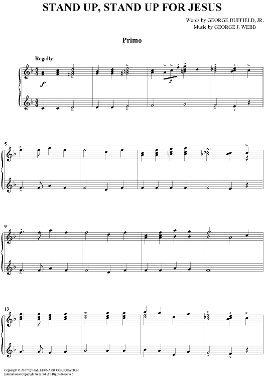 Stand Up, Stand Up For Jesus