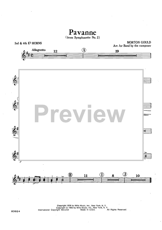 Pavanne (from Symphonette No. 2) - Horns 3 & 4 in Eb