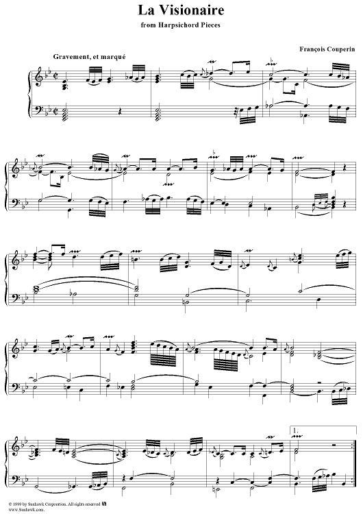 Harpsichord Pieces, Book 4, Suite 25, No.1:  La Visionaire