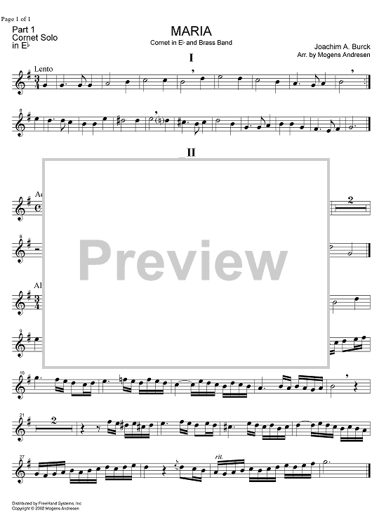 Maria - Solo E-flat Cornet