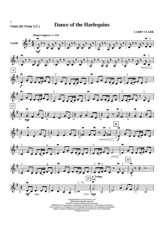 Dance of the Harlequins - Violin 3 (Viola T.C.)