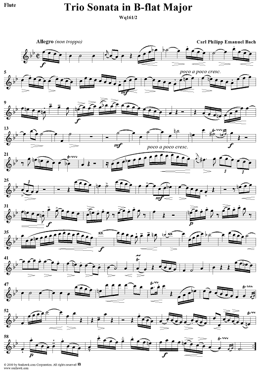 Trio Sonata in B-Flat Major, Wq161/1 - Flute