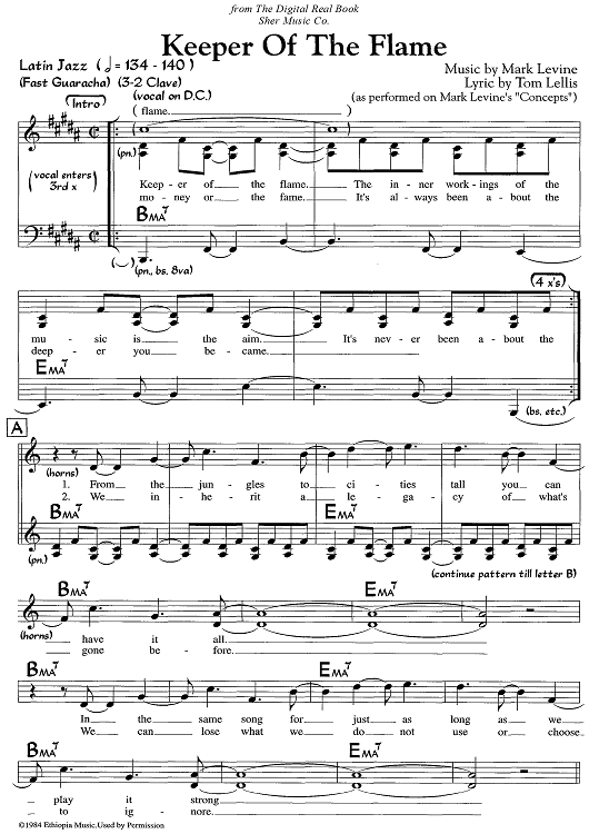 Keeper of the Flame - C Instruments" Sheet Music for Lead
