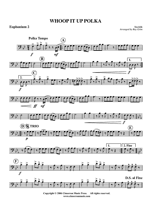 Whoop It Up Polka - Euphonium 2 BC/TC