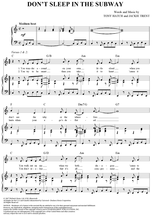 Don't Sleep in the Subway