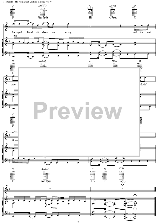 My Front Porch Looking In" Sheet Music by Lonestar for Piano/Vocal