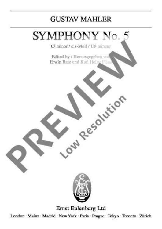 Symphony No. 5 C# minor in C sharp minor - Full Score