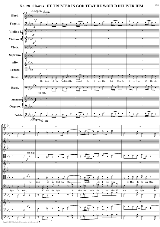 Messiah, no. 28: He trusted in God that He would deliver Him - Full Score