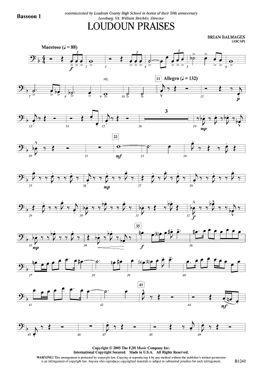 Loudoun Praises - Bassoon 1