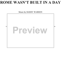 Rome Wasn't Built in a Day