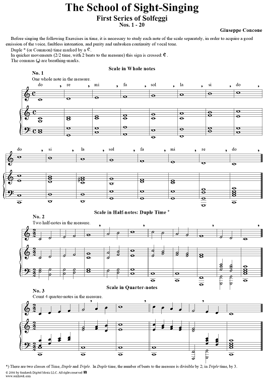 The School of Sight-Singing, Nos. 1 - 20