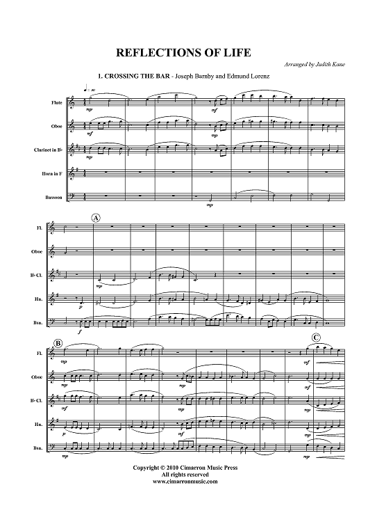 Reflections Of Life - Score