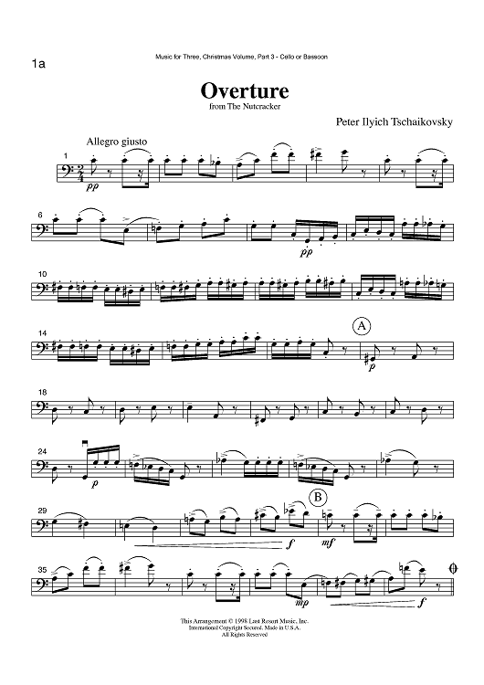 Overture from The Nutcracker - Part 3 Cello or Bassoon