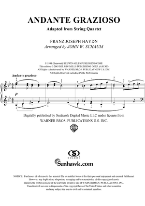 Andante Grazioso (from String Quartet Op. 74, No. 2)