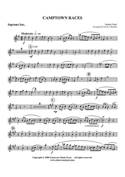 Camptown Races - Soprano Sax