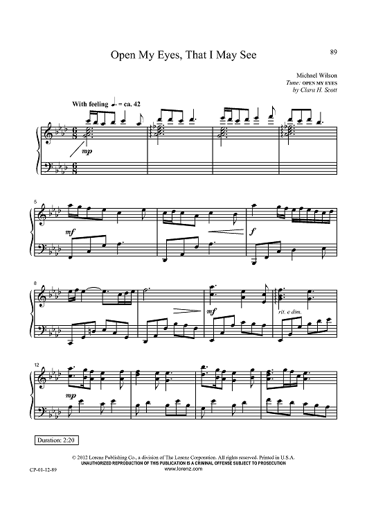 Open My Eyes, That I May See