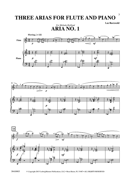 Three Arias for Flute and Piano
