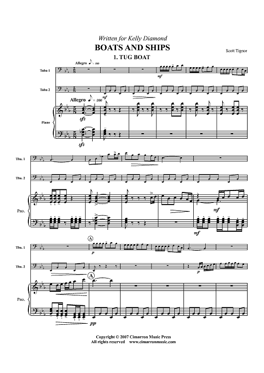 Boats and Ships - Piano Score