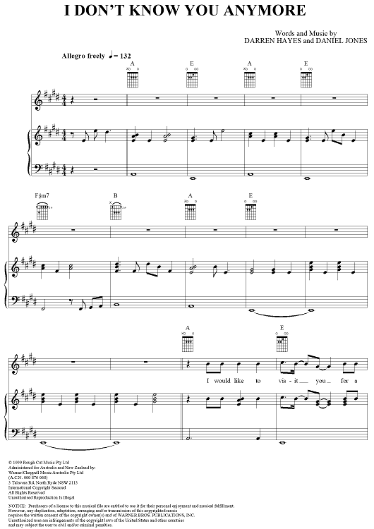 I Don't Know You Anymore