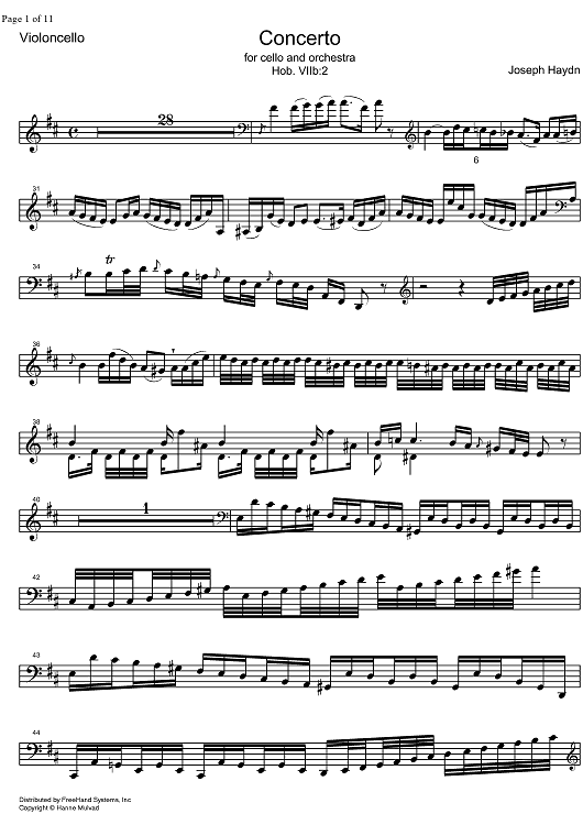 Concerto D Major - Cello