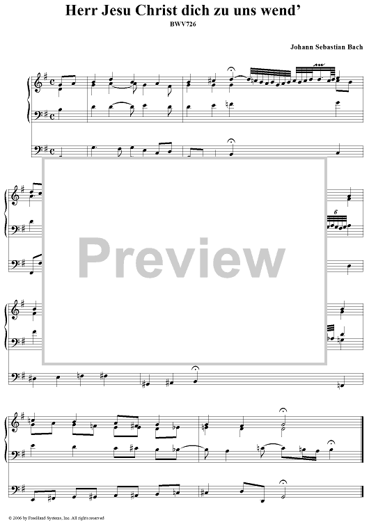 Herr Jesu Christ dich zu uns wend, BWV726