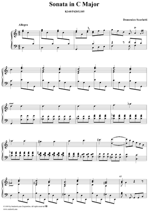 Sonata in C major - K340/P420/L105