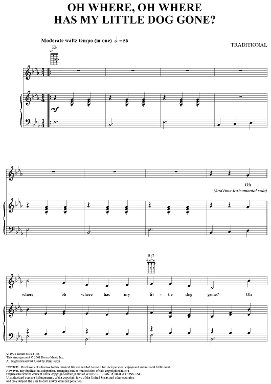 Oh Where, Oh Where Has My Little Dog Gone?