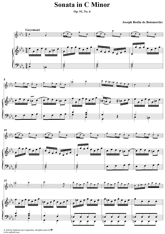 Sonata in C Minor, Op. 91, No. 6 - Piano Score