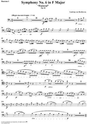 Symphony No. 6 in F Major, "Pastoral" - Bassoon 1