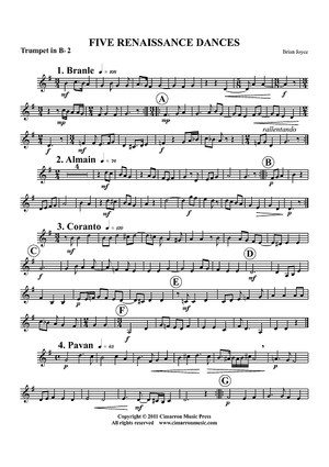 Five Renaissance Dances - Trumpet 2 in Bb