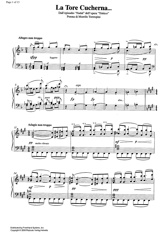 La Tore Cucherna... - Score