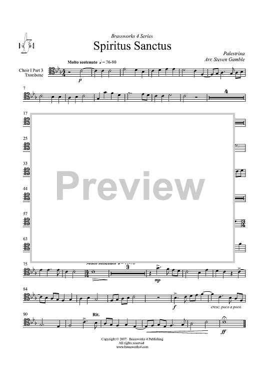 Spiritus Sanctus - Choir I Part 3, Trombone