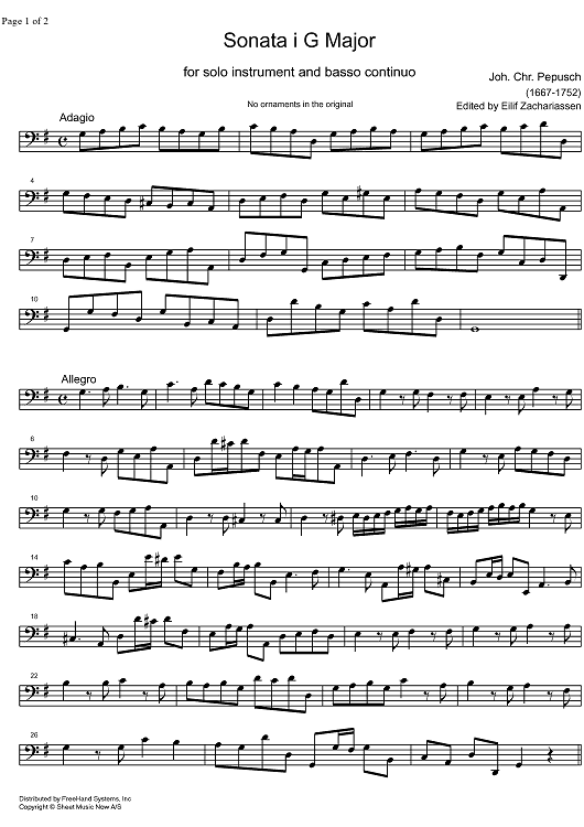 Sonata G Major - Bass