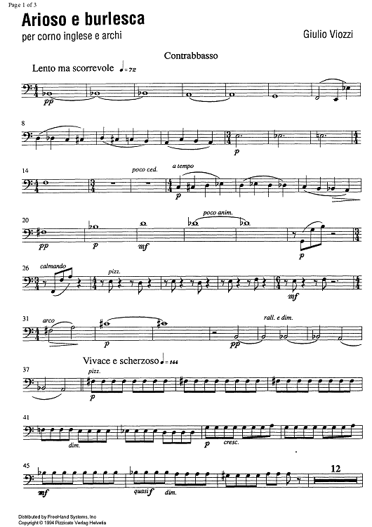 Arioso e Burlesca - Double Bass