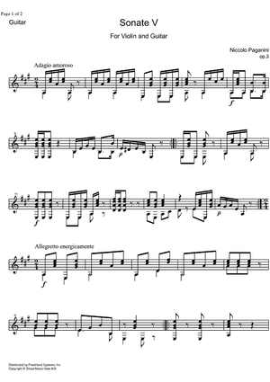 Sonata Op. 3 No. 5 - Guitar
