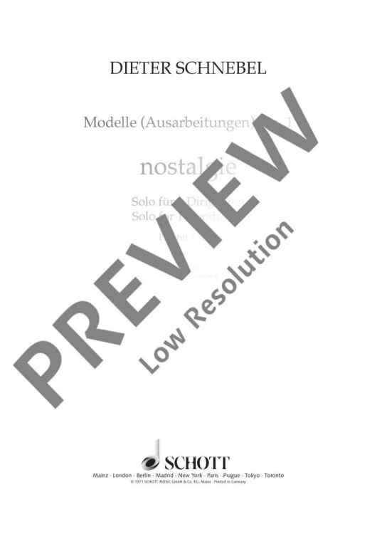 nostalgie [auch: visible music II] - Score