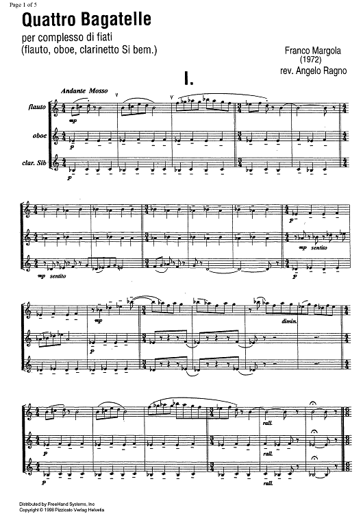 Quattro Bagatelle - Score