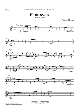 Humoresque - from Op. 101 #7 - Part 2 Flute, Oboe or Violin