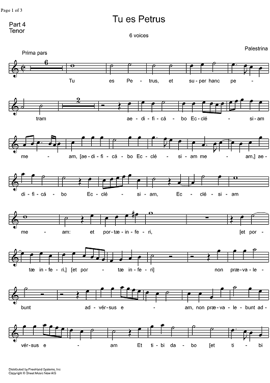 Tu es Petrus - Tenor