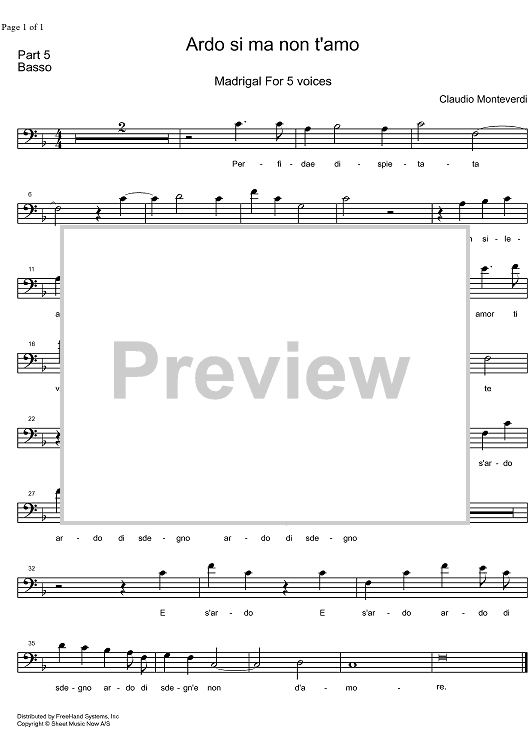 Ardo si ma non t'amo