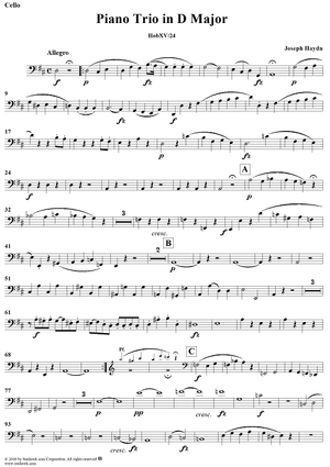 Piano Trio in D Major (HobXV/24) - Cello