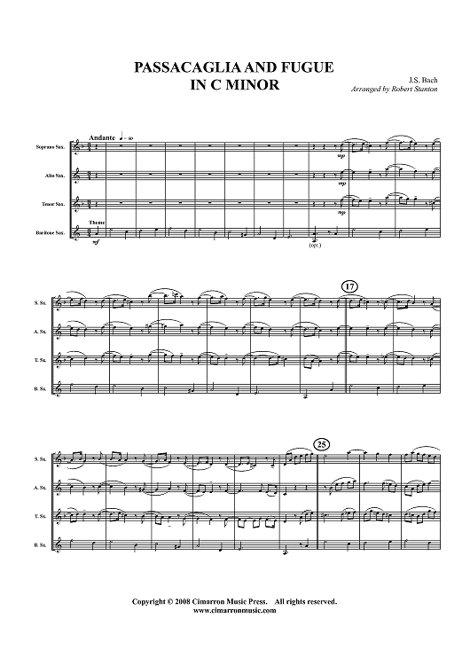 Passacaglia and Fugue in C Minor - Score