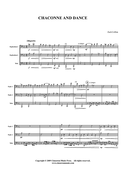 Chaconne And Dance - Score