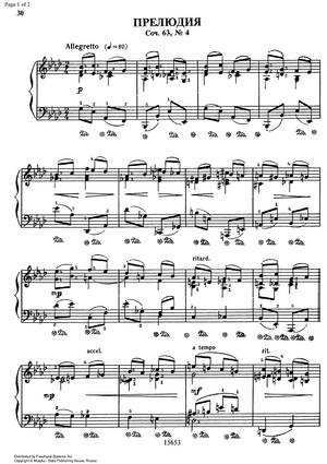 Prelude Ab Major Op.63 No. 4