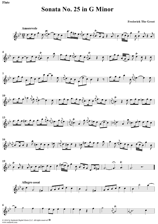Sonata No. 25 in G Minor - Flute