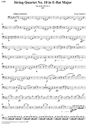String Quartet No. 10 in E-flat Major, Op. posth. 125, No. 1 - Cello