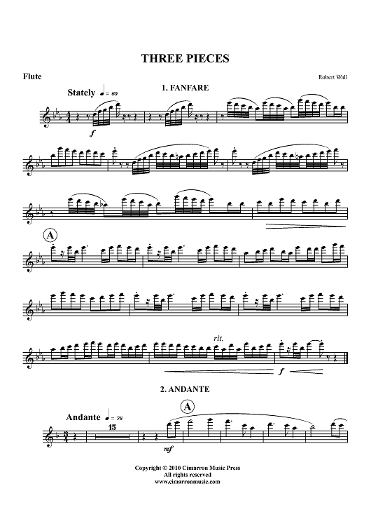 Three Pieces - Flute